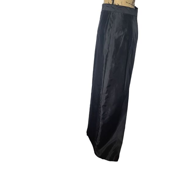 Vintage 90s Black Grunge Maxi Skirt High Waisted High Slit - Picture 2 of 15